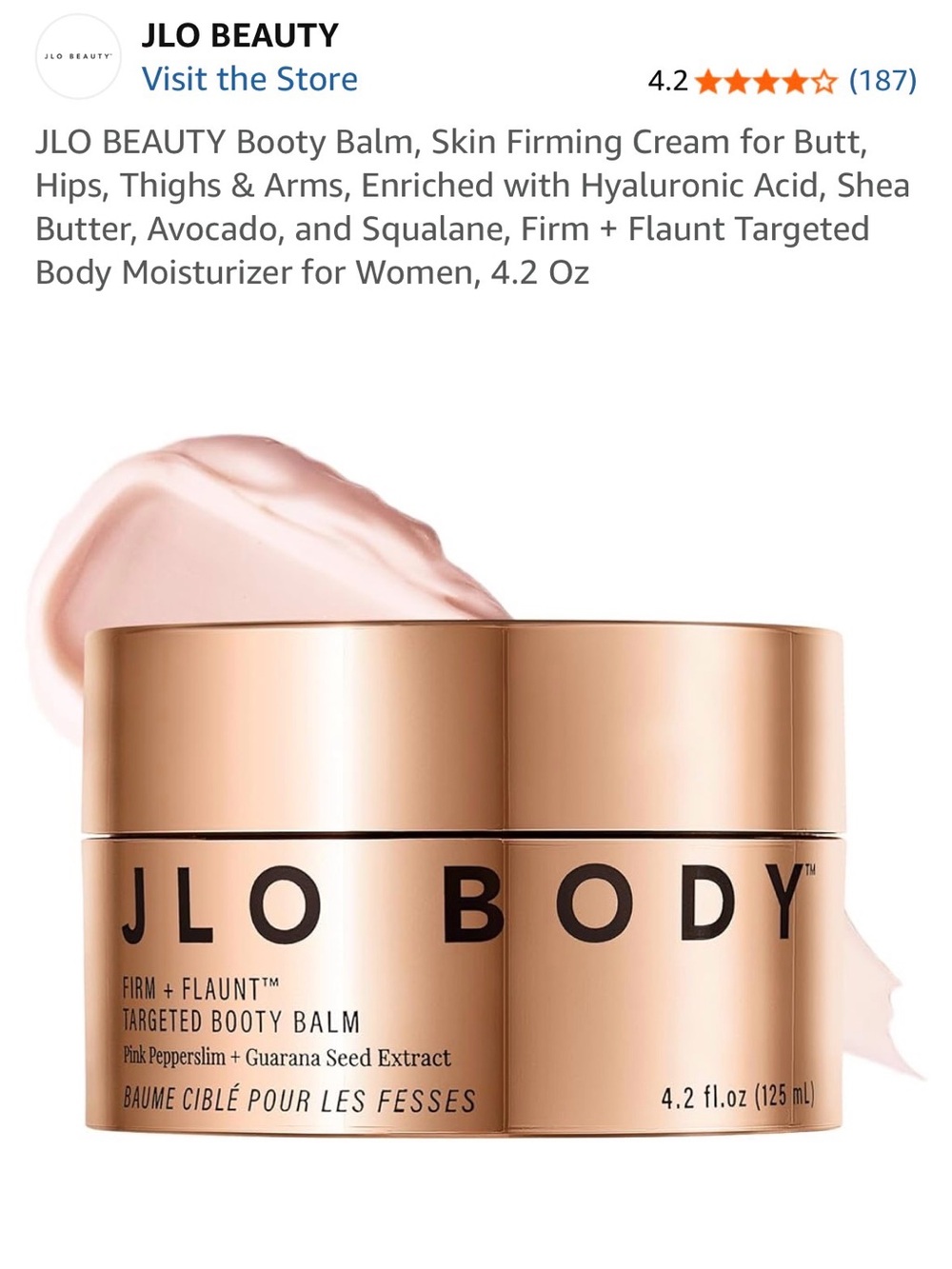 JLO Beauty JLO Body Firm + Flaunt Targeted Booty Balm — Rose Gold